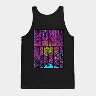 Bangkok, Thailand City Map Typography - Neon Tank Top